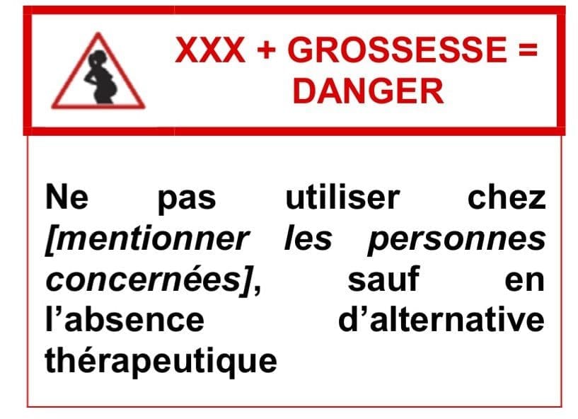 Danger du paracétamol pendant la grossesse : pictogramme médicament dangereux pendant la grossesse