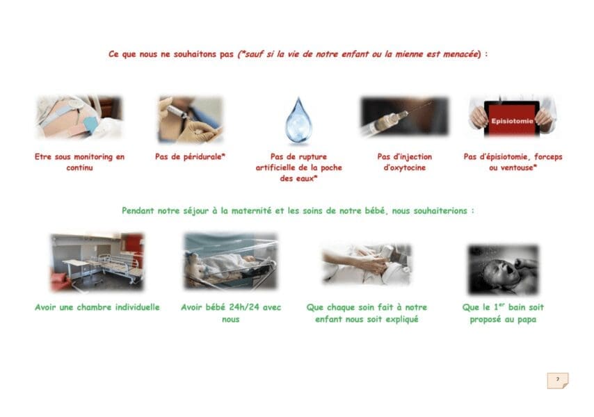 Melissa partage le projet de naissance qu'elle a réalisé pour son accouchement physiologique à la maternité.