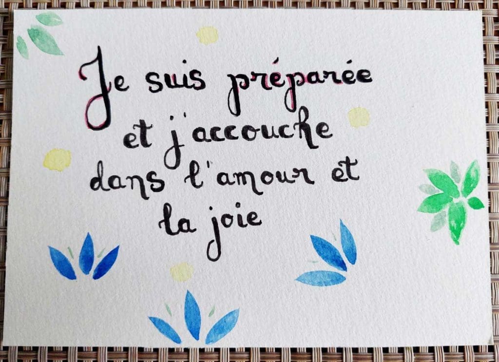 Carnet d'affirmations positives du programme Naissance douce pour vivre un accouchement serein - Naturelle Maman